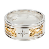 Sterling Silver & 10K Trinity Knot Diamond Ring